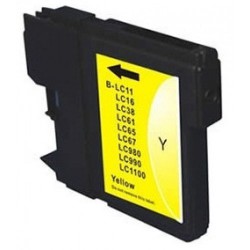 CARTOUCHE JET GENERIQUE BROTHER LC1100 LC980 LC985 JAUNE 750 PAGES