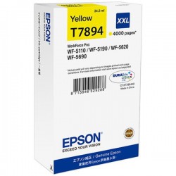 CARTOUCHE JET D'ENCRE ORIGINAL EPSON T7894 JAUNE XXL 4000 PAGES