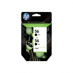 PACK DE 2 CARTOUCHES JET D'ENCRE ORIGINAL HP C9502A NOIR 2x19ML N°56