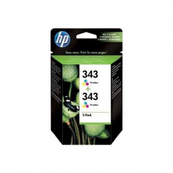 PACK DE 2 CARTOUCHES JET D'ENCRE ORIGINAL HP 343 CB332E COULEUR 2x7ML