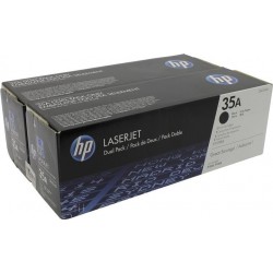 KIT DE 2 TONERS LASER ORIGINAL HP CB435AD NOIR 35A 2x1500 PAGES