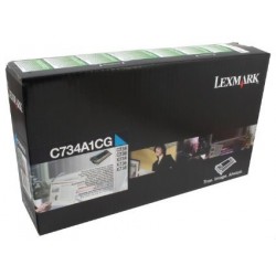 TONER LASER ORIGINAL LEXMARK C734A1CG C734/X734 CYAN 6000 PAGES