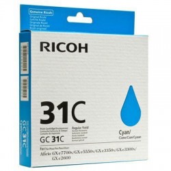 CARTOUCHE GEL ORIGINAL RICOH GC31 CYAN 1920 PAGES