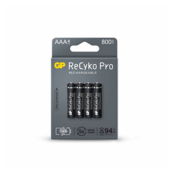 GP ReCyko Pro Pack de 4 Piles Rechargeables 800mAh AAA 1.2V