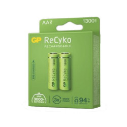 GP ReCyko Pack de 2 Piles Rechargeables 1300mAh AA 1.2V