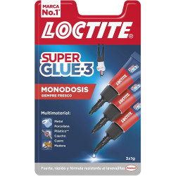 Loctite Pack de 3 Super Glue-3 Mini Trio Original - 1gr - Triple Forc