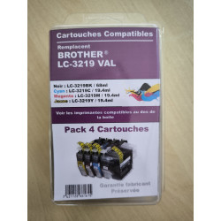 PACK 4 CARTOUCHES GENERIQUE BROTHER LC3219XL / LC-3219 / BK-C-M-Y