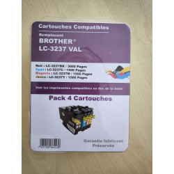 PACK 4 CARTOUCHES GENERIQUE BROTHER LC3237 / LC-3237 / BK-C-M-Y