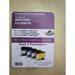 PACK 4 CARTOUCHES GENERIQUE BROTHER LC3239XL / LC-3239XL / BK-C-M-Y
