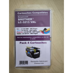 PACK DE 4 CARTOUCHES GENERIQUE BROTHER LC3213/ LC-3213 (1BK-1C-1M-1Y)