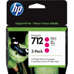 LOT DE 3 CARTOUCHES ORIGINAL HP 3ED68A / / 3ED78Z /N°712 MAG 29ML X3