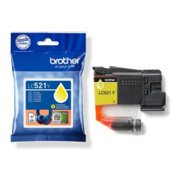 CARTOUCHE JET D'ENCRE ORIGINAL BROTHER LC521 JAUNE 500 PAGES