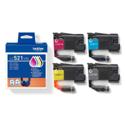 PACK DE 4 CARTOUCHES ORIGINAL BROTHER LC521 - BK-C-M-Y / 4x 500 PAGES