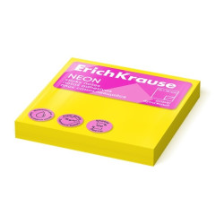 ErichKrause 100 Notes autocollantes, 75 x 75 mm - Amovibles - Jaune