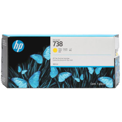 CARTOUCHE JET D'ENCRE ORIGINAL HP 738 / 676M8A JAUNE 300ML